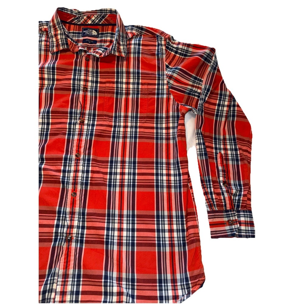 The North Face Mens Long Sleeve Button Up Shirt Plaid Hiking XL